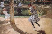 Joaquin Sorolla Elaine and Mary in the skipping oil painting artist